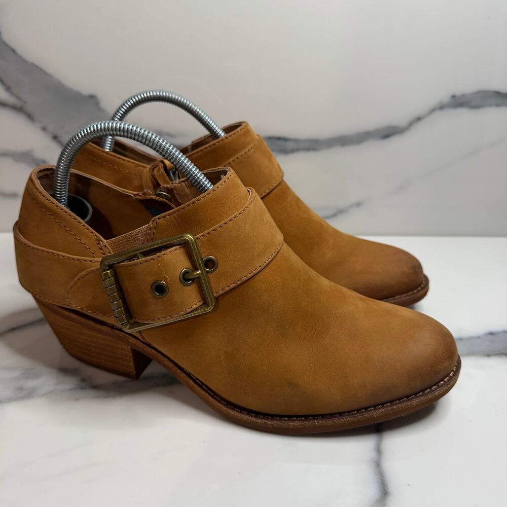 Sofft Womens Tan Nubuck Leather Alvie Boots Sz 8.5 Western Boho Festival Comfort